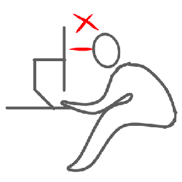 错误的姿势正确坐姿避免眼睛看电脑屏幕近视配图